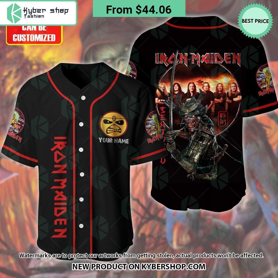 Iron Maiden Skull Samurai CUSTOM Baseball Jersey