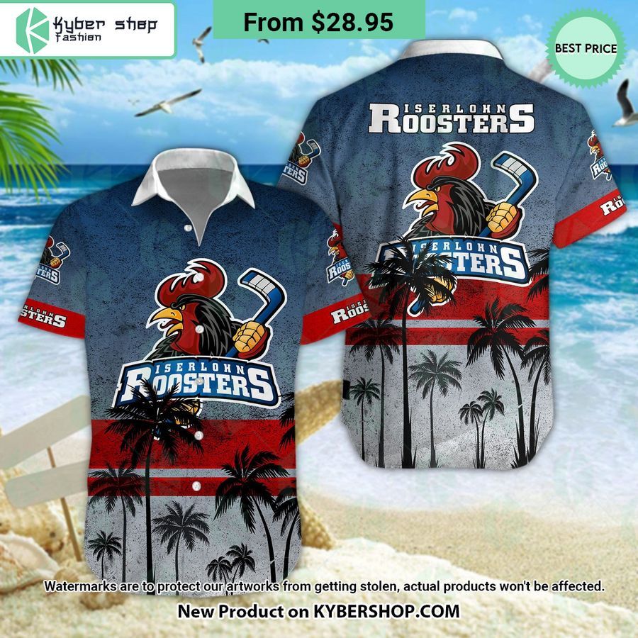 Iserlohn Roosters Hawaiian Shirt and Shorts