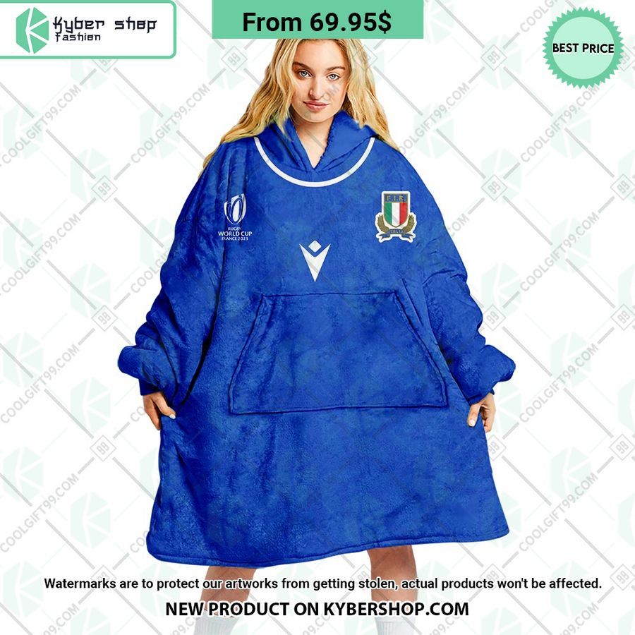 Italy Rugby Home Jersey Rugby World Cup 2023 CUSTOM Blanket Hoodie