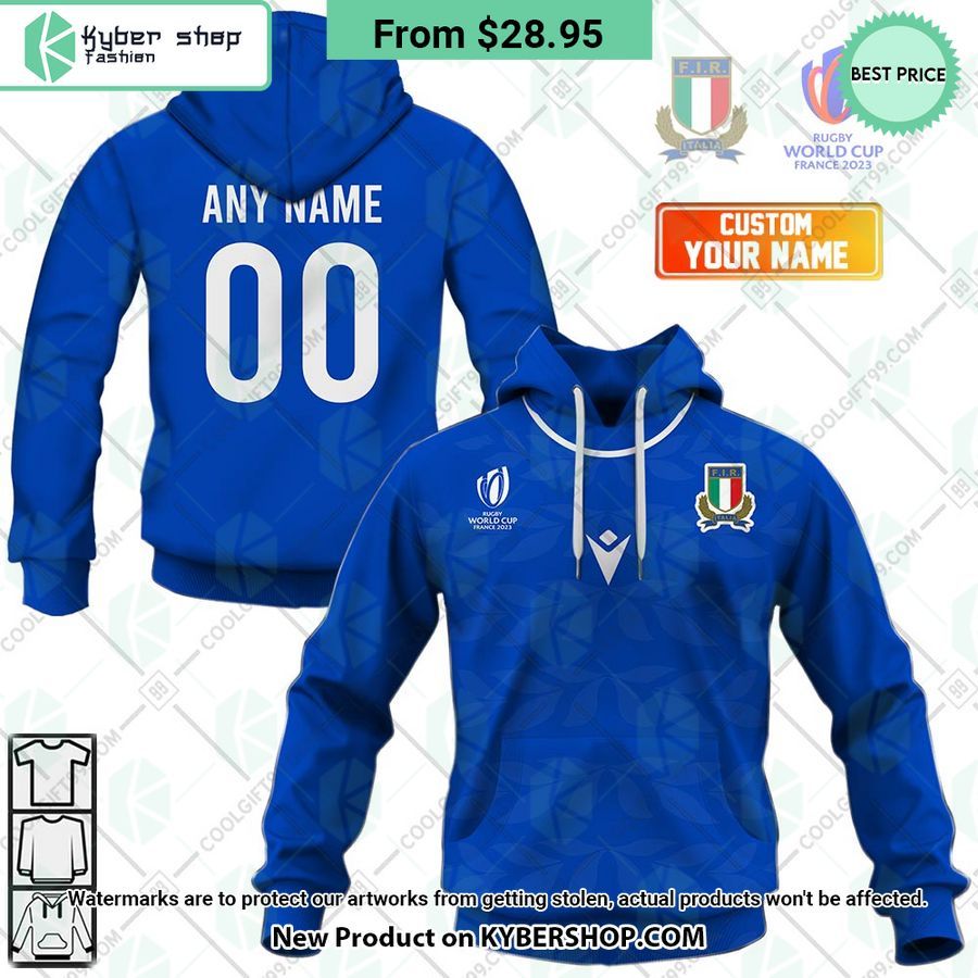 ITALY Rugby Home Jersey Rugby World Cup 2023 CUSTOM Hoodie
