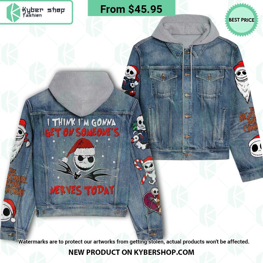 Jack Skellington I Think I’m Gonna Get On Someone’s Nerves Today Hooded Denim Jacket