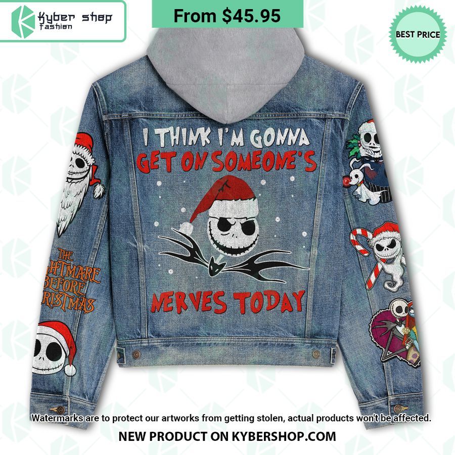 Jack Skellington I Think I’m Gonna Get On Someone’s Nerves Today Hooded Denim Jacket