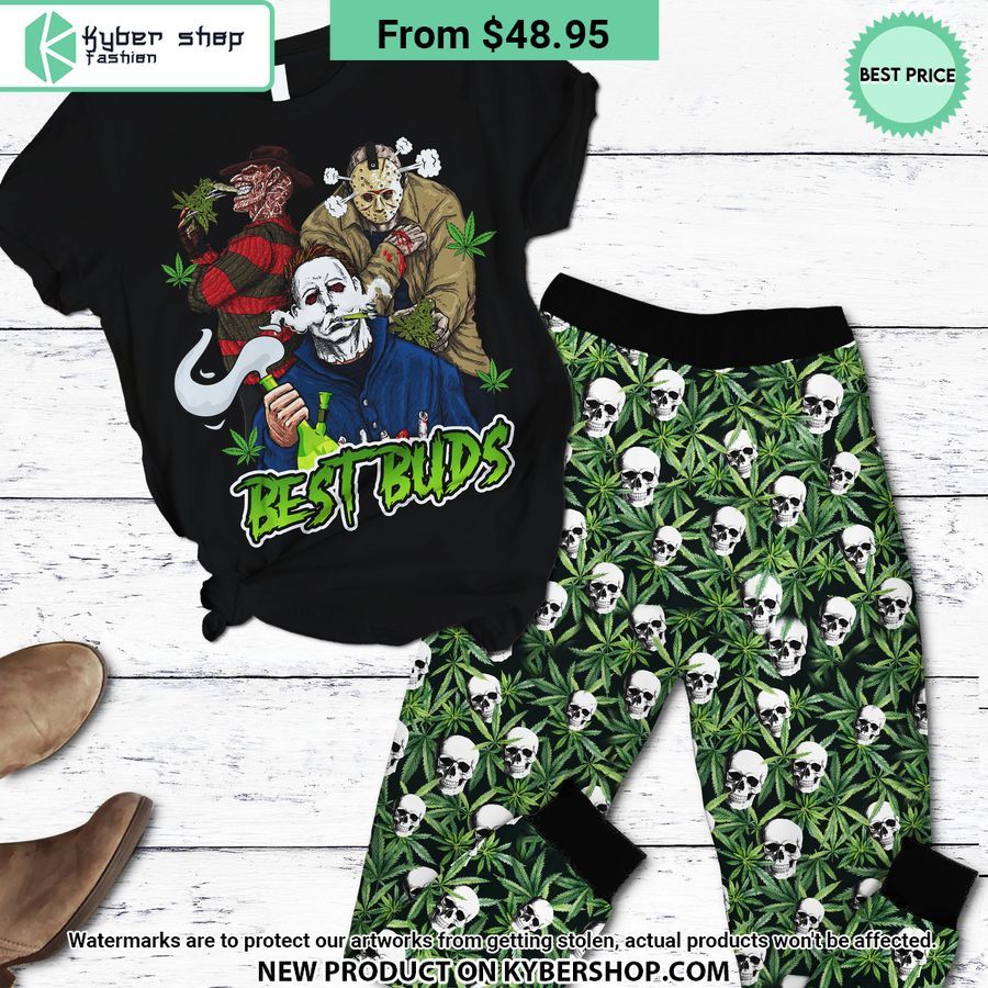 Jason Voorhees Michael Myers Freddy Krueger Best Buds Weed Pajamas Set