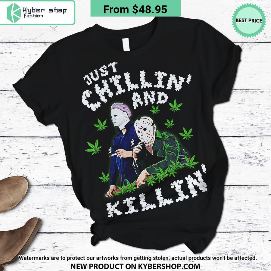 Jason Voorhees Michael Myers Just Chillin’ And Killin’ Weed Pajamas Set
