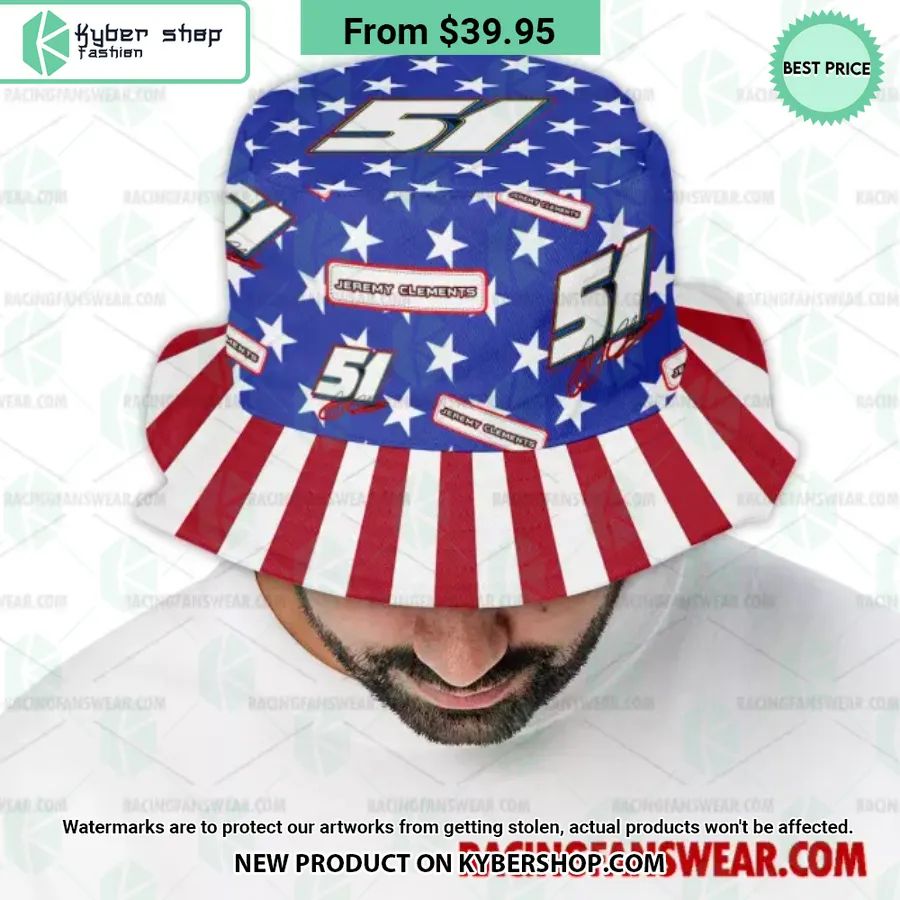 Jeremy Clements NASCAR Racing Independence Day Bucket Hat