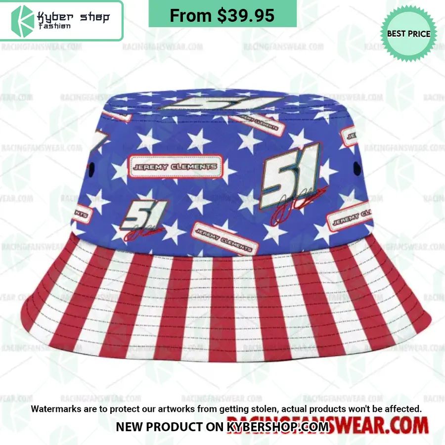 Jeremy Clements NASCAR Racing Independence Day Bucket Hat