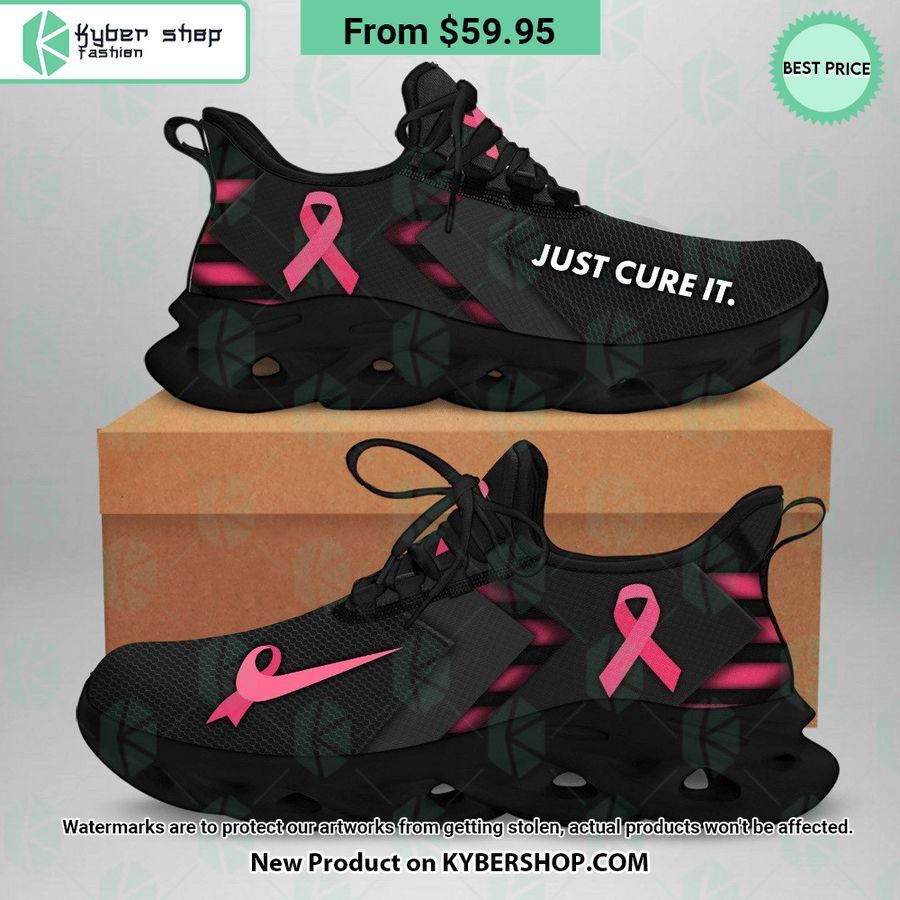 Just Cure It Breast Cancer Awareness Max Soul Shoes