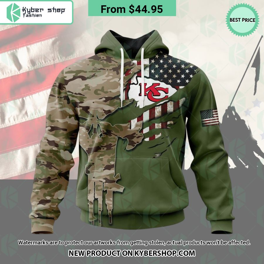 Kansas City Chiefs Camo Design Veterans Day Hoodie