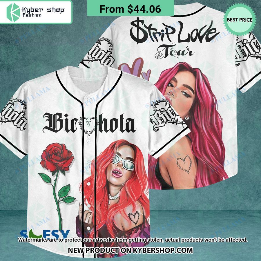 Karol G La Bichota Strip Love Tour Baseball Jersey