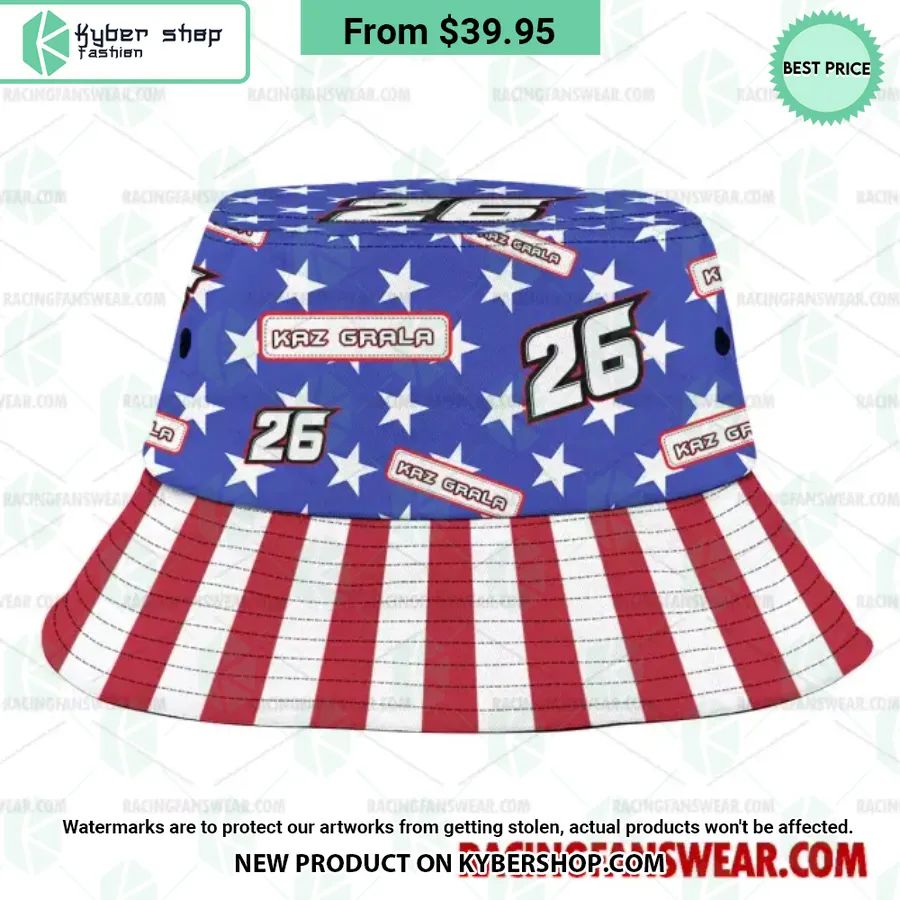 Kaz Grala NASCAR Racing Independence Day Bucket Hat