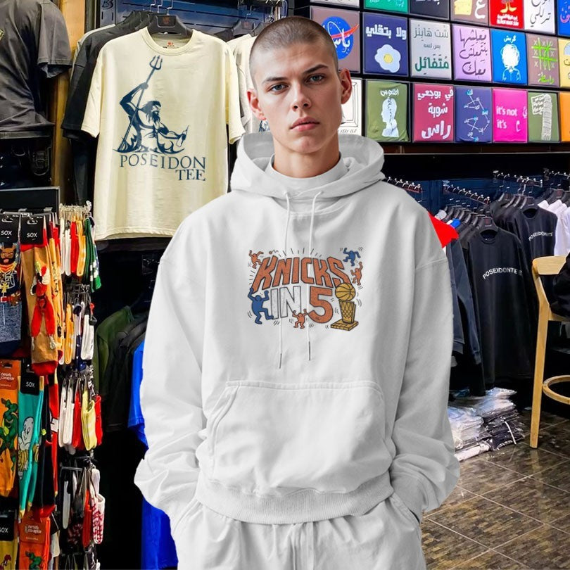 Knicks In 5 Ny Basketball Street Art Graphic T-shirt