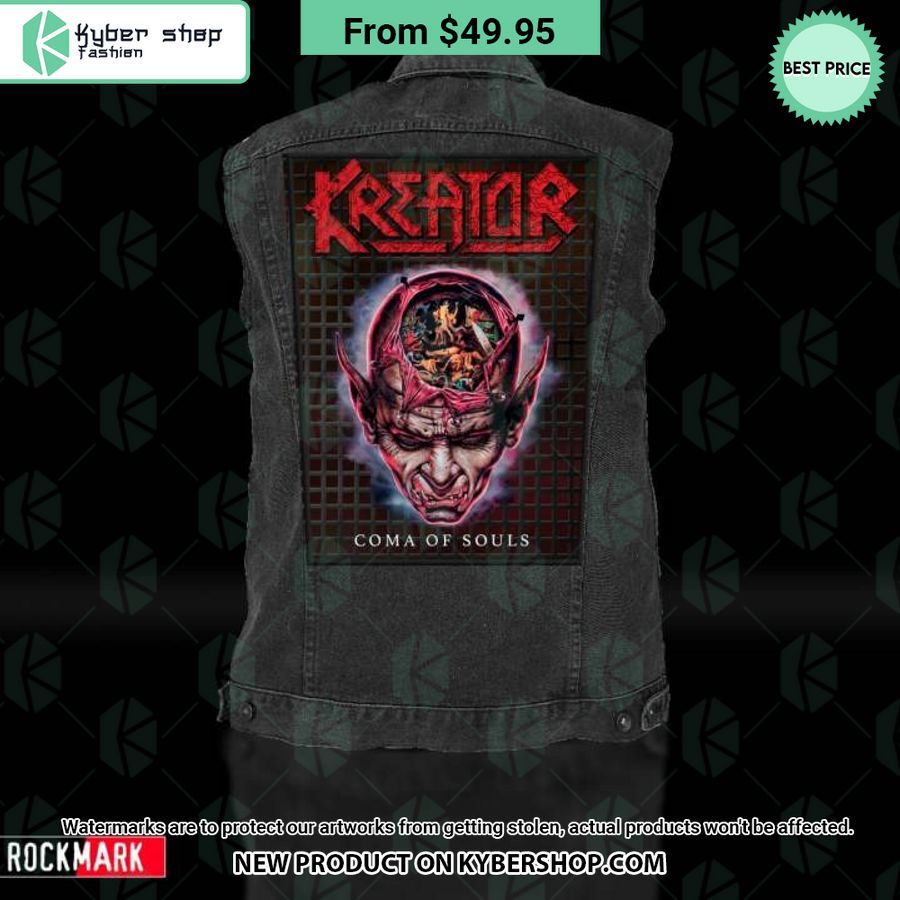 Kreator Coma Of Souls Album Sleeveless Denim Jacket
