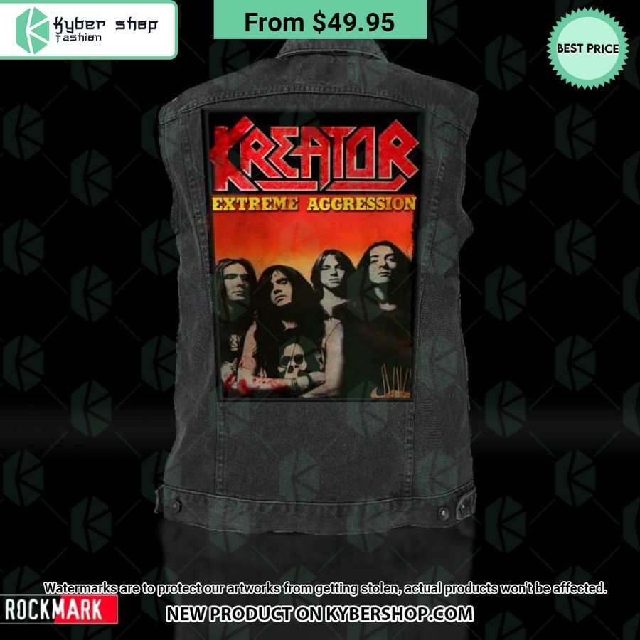 Kreator Extreme Aggression Album Sleeveless Denim Jacket