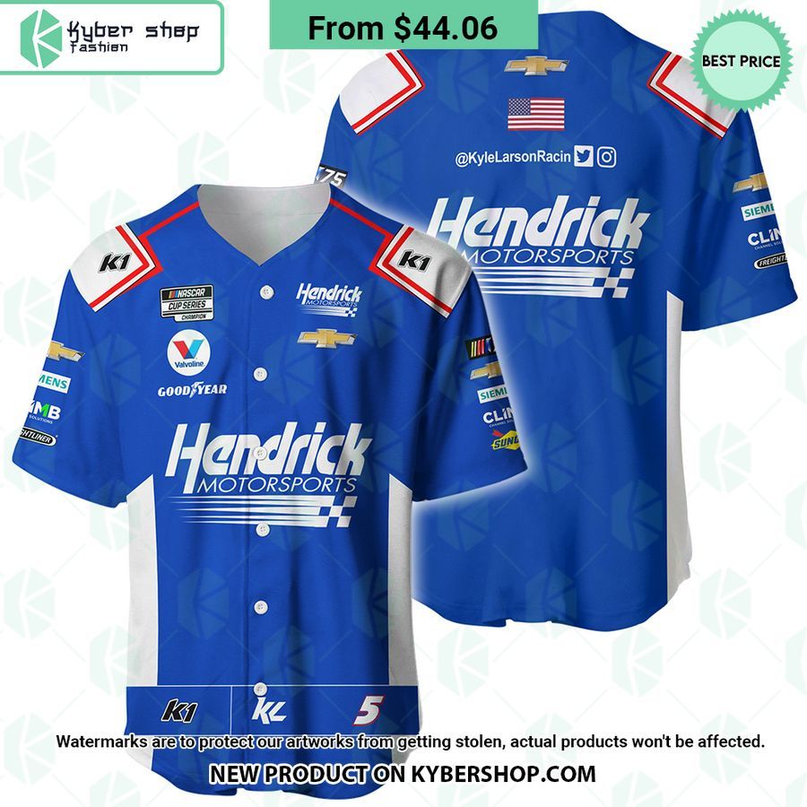 Kyle Larson Nascar 2023 HendrickCars Racing Baseball Jersey