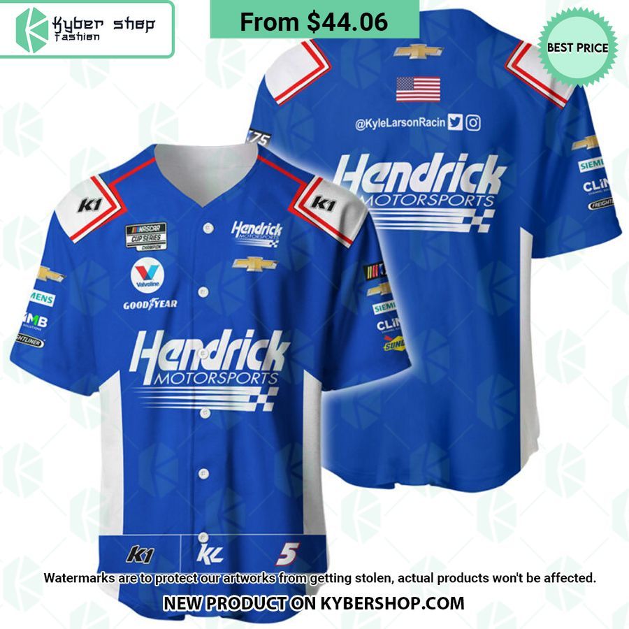 Kyle Larson Nascar 2023 HendrickCars Racing Baseball Jersey