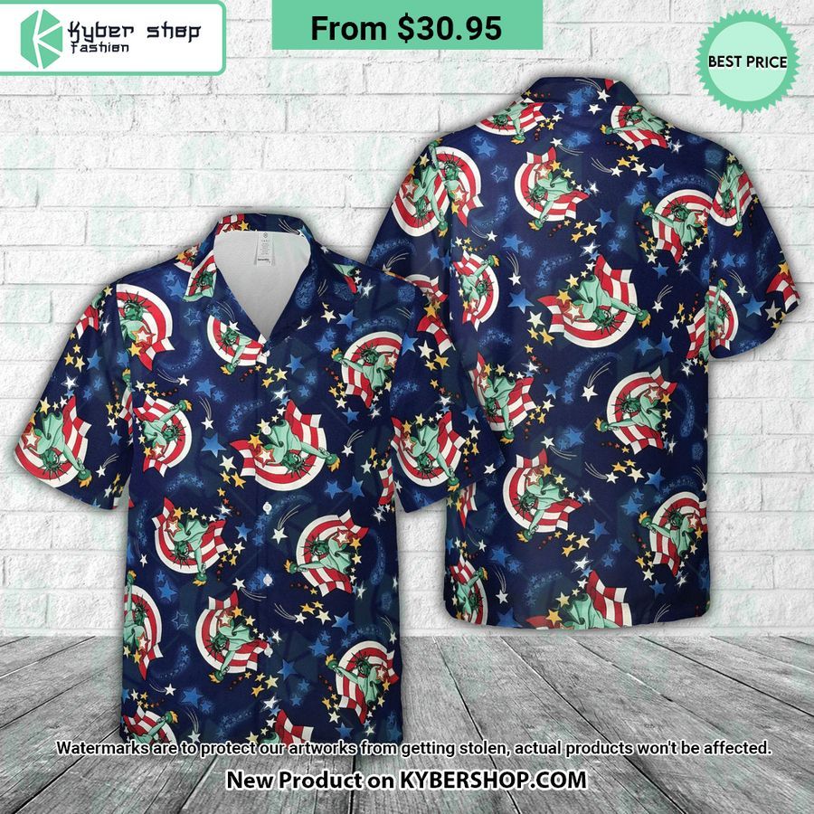 Lady Liberty 4th Of July Hawaiian Shirt