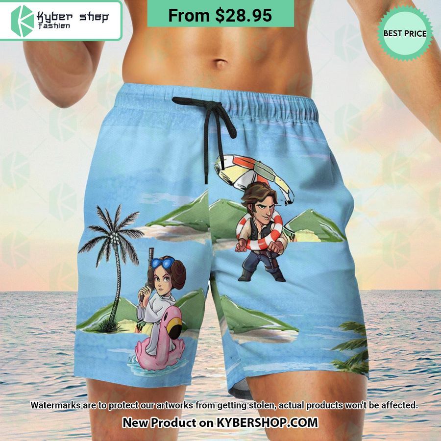 Leia Han Solo BB8 R2D2 Summer Time Hawaiian Shirt Shorts