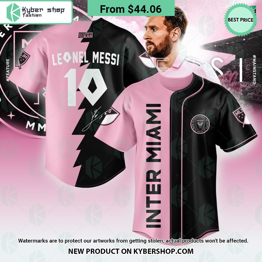 Leonel Messi signature Inter Miami Baseball Jersey