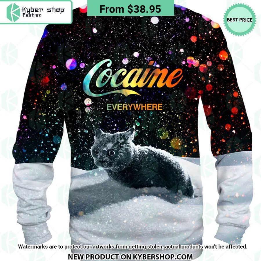 Let it snow Cocaine Everywhere Cat Sweatshirt