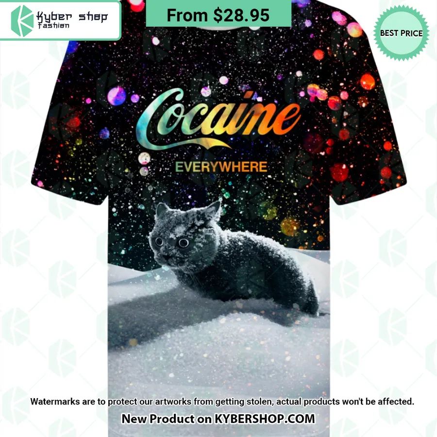 Let it snow Cocaine Everywhere Cat T Shirt