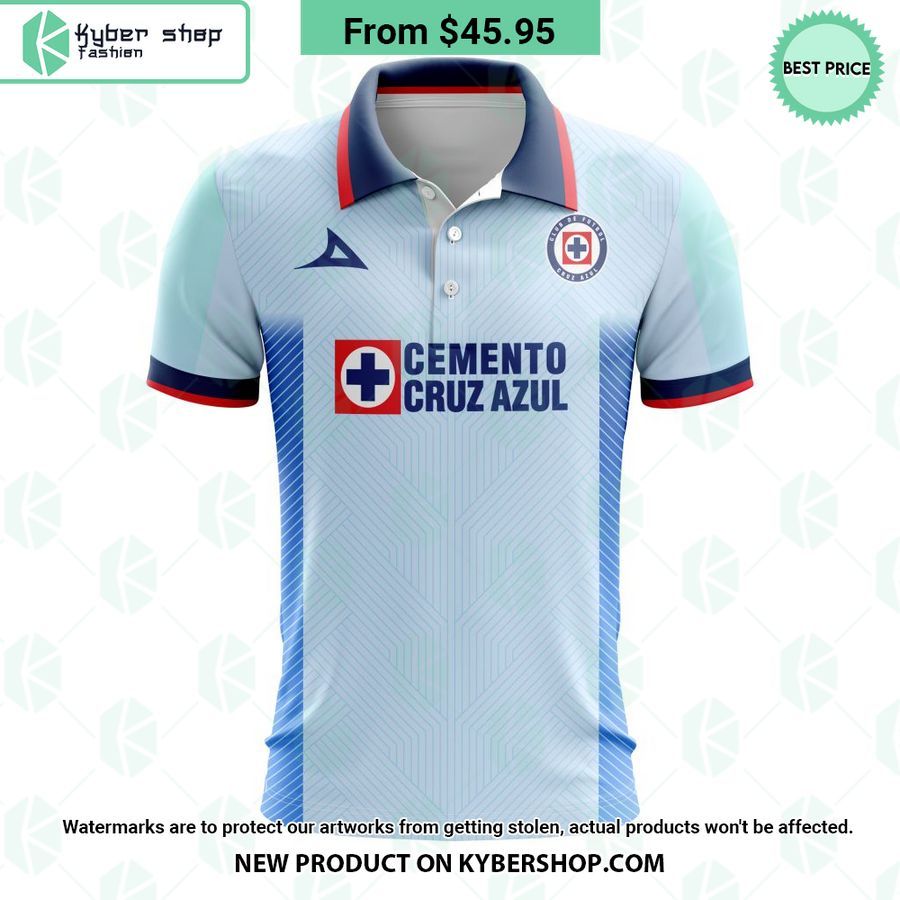 LIGA MX Cruz Azul 2023 2024 Away CUSTOM Polo Shirt