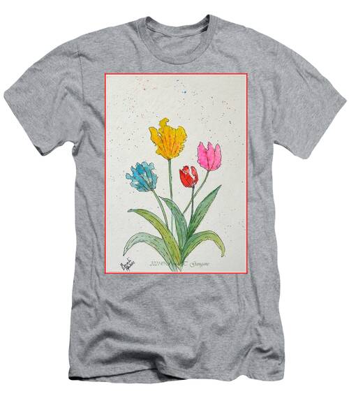Line And Wash Tulips T-Shirt