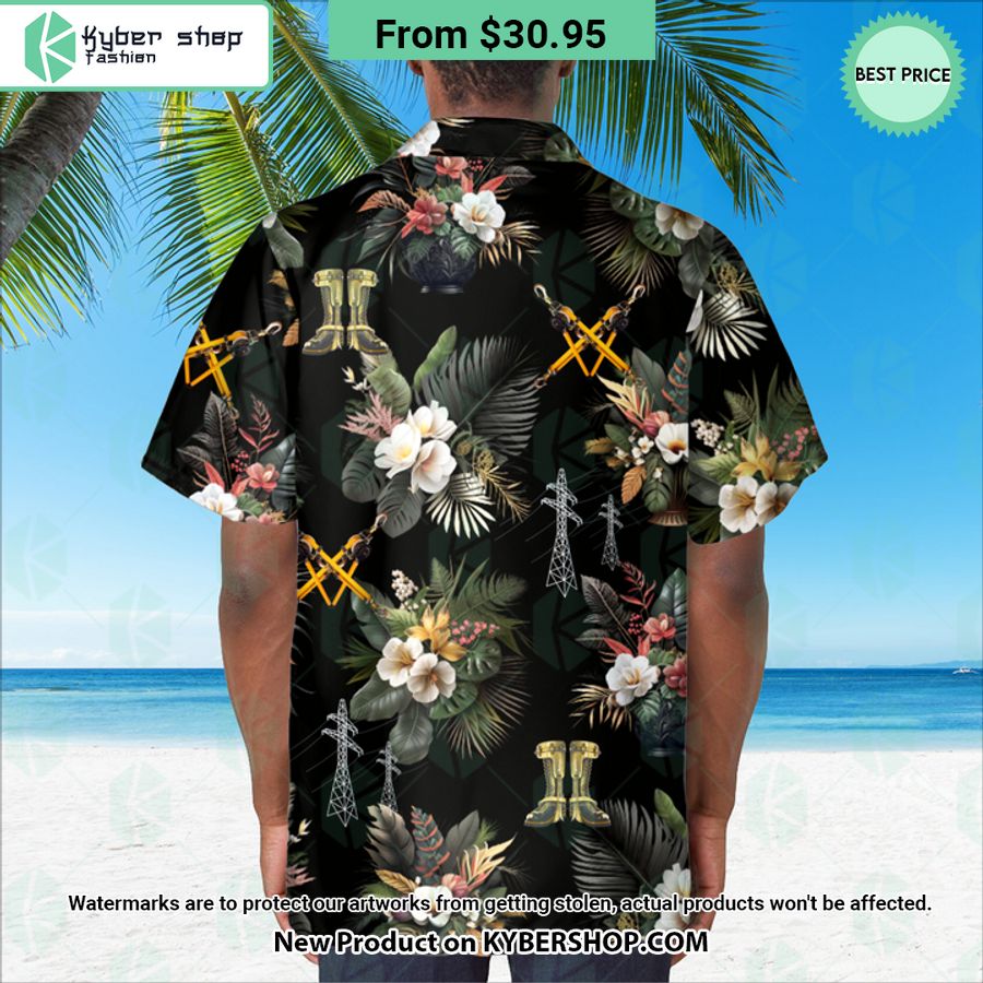 Lineman black Hawaiian Shirt