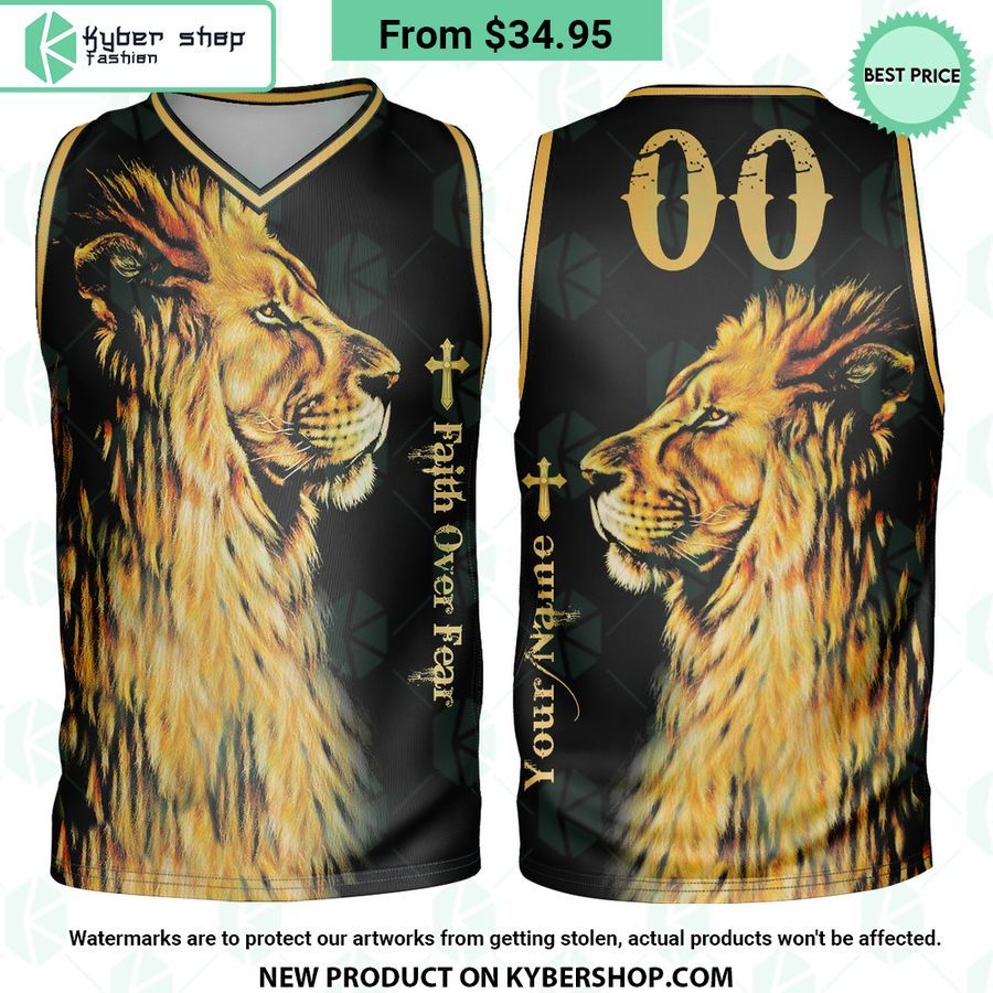 Lion Faith Over Fear CUSTOM Basketball Jersey