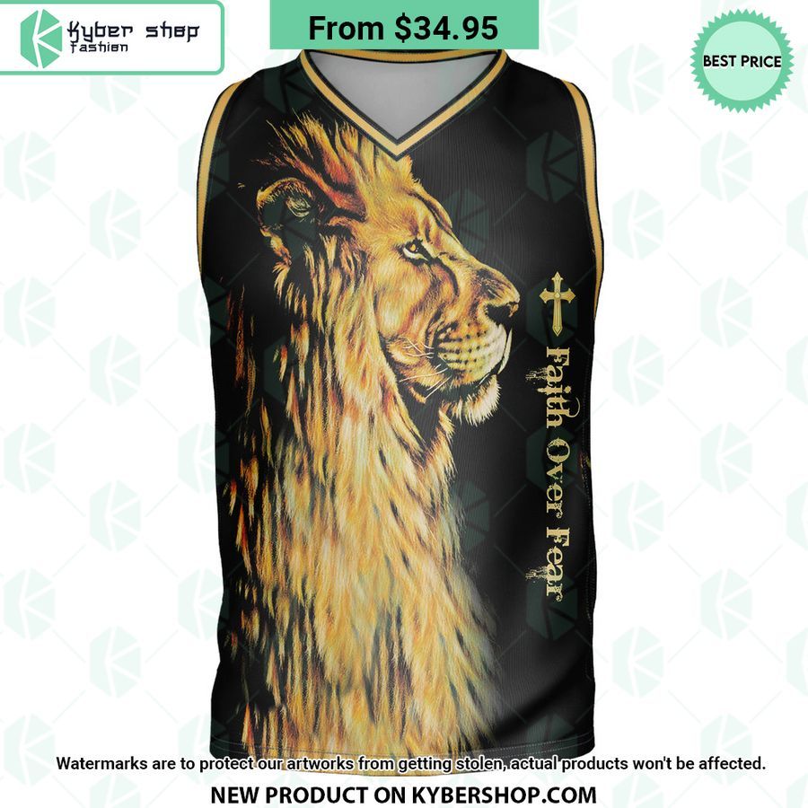 Lion Faith Over Fear CUSTOM Basketball Jersey