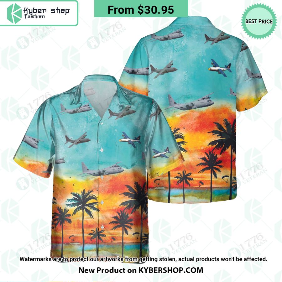 Lockheed C-130 Hercules Sunset Hawaiian Shirt