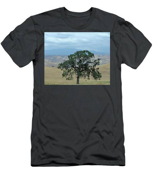 Lone Oak Tree With  Foothills And Mountains California T-Shirt