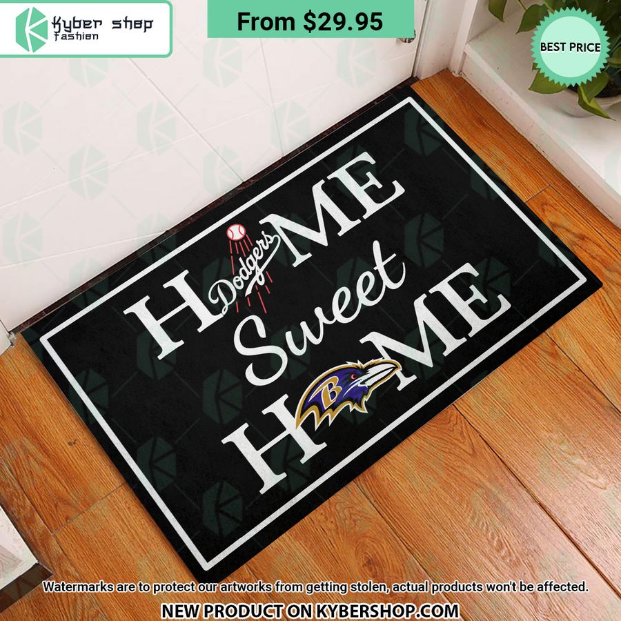 Los Angeles Dodgers Baltimore Ravens Home Sweet Home Doormat