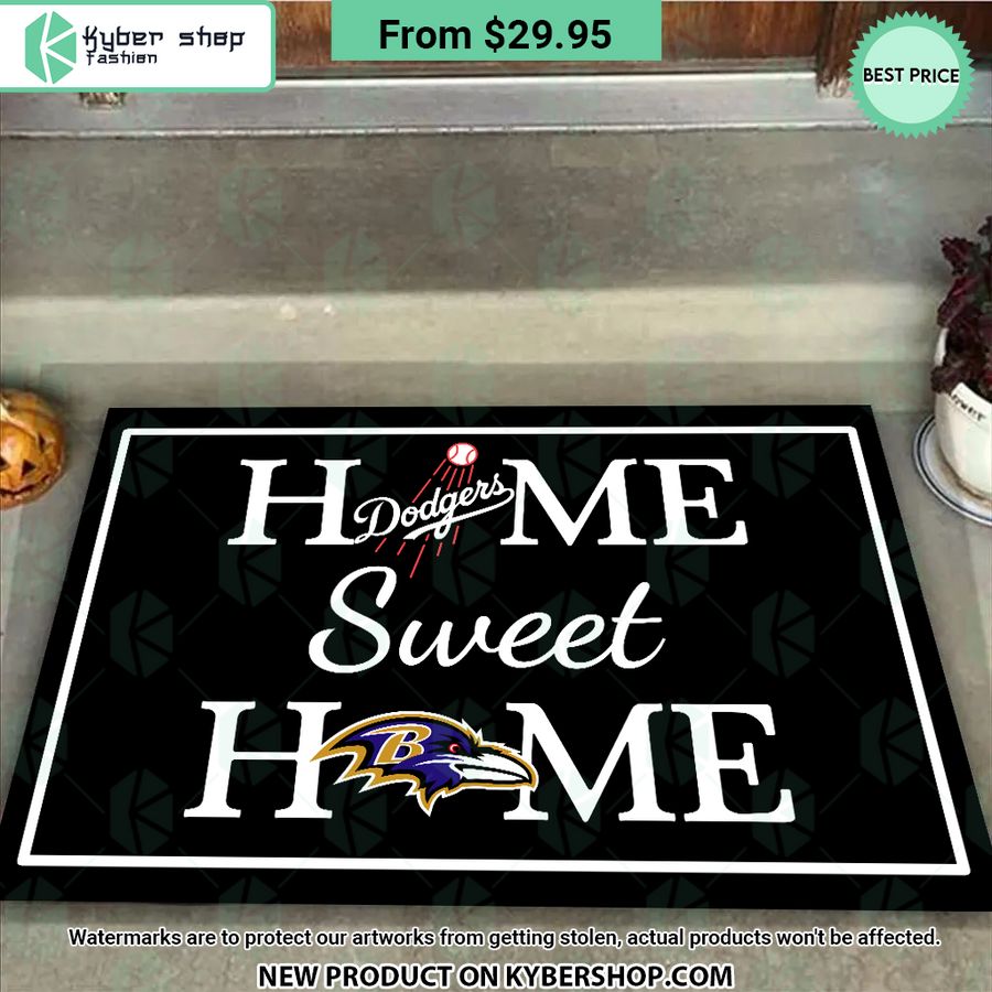 Los Angeles Dodgers Baltimore Ravens Home Sweet Home Doormat