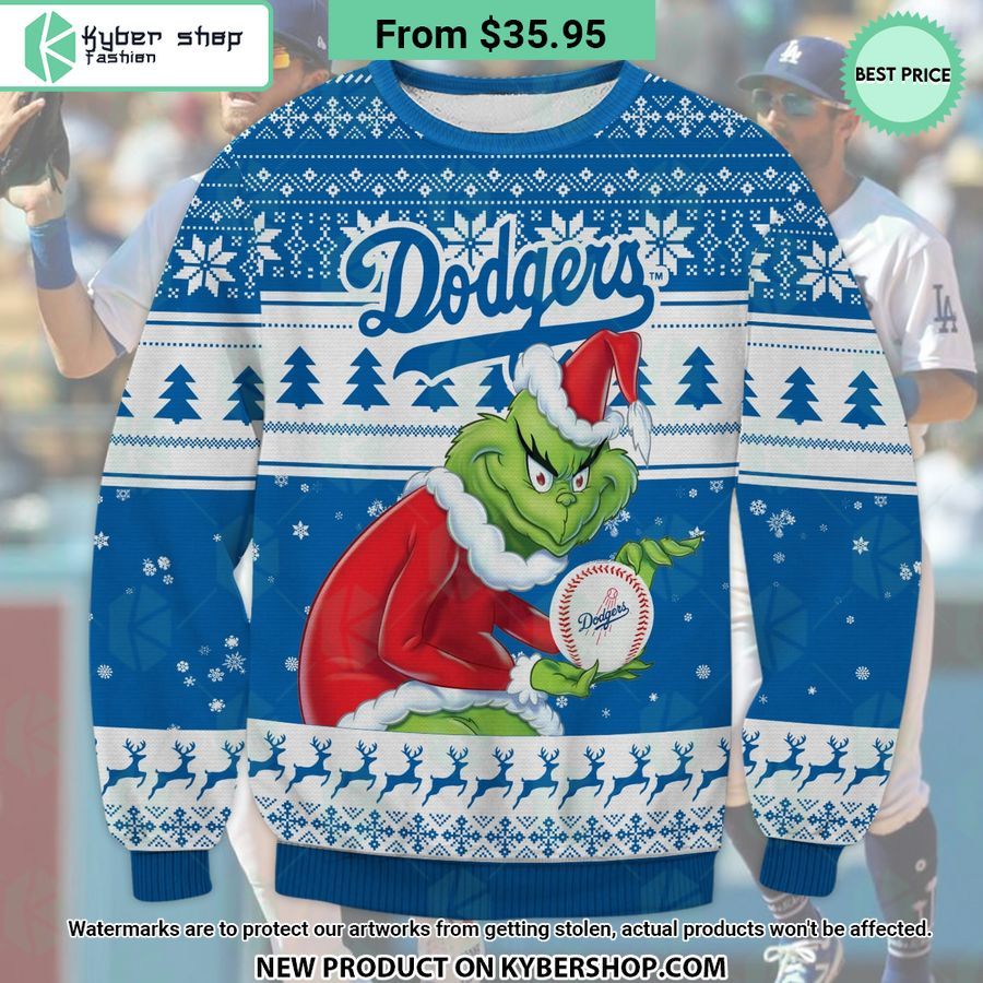 Los Angeles Dodgers Grinch Christmas Sweater