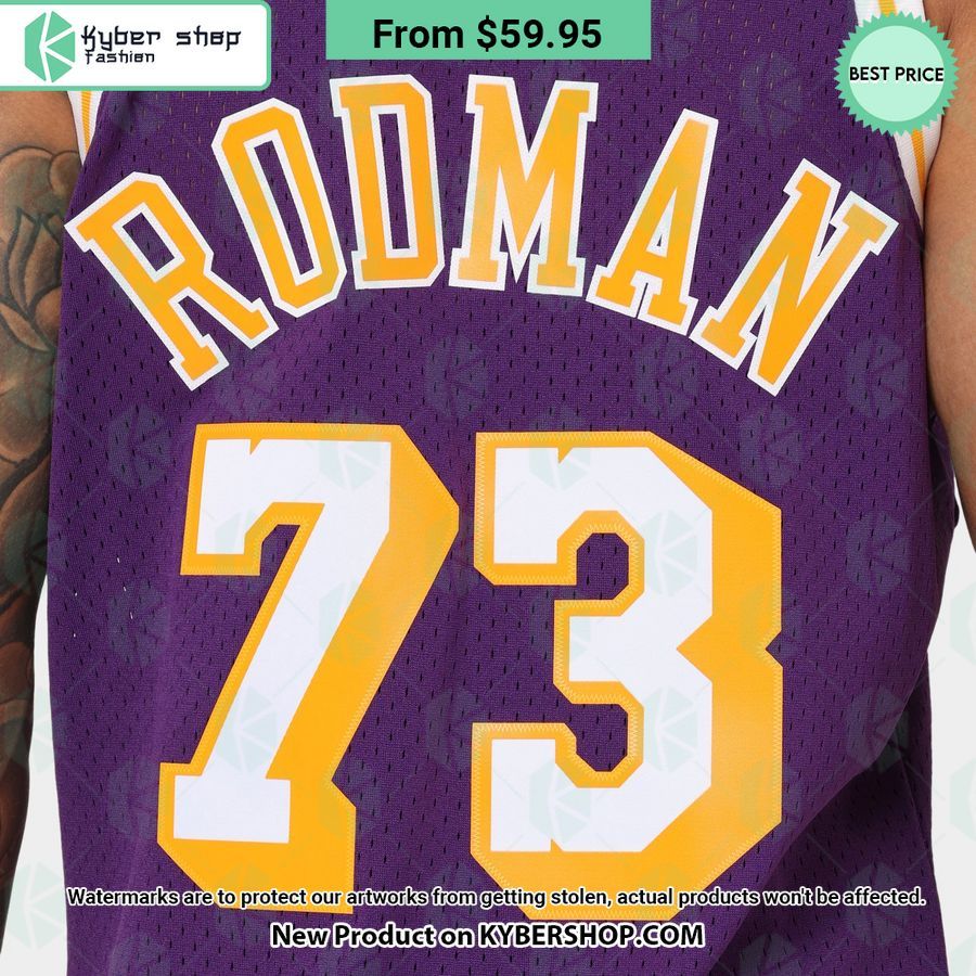 Los Angeles Lakers Dennis Rodman 73 Purple Basketball Jersey