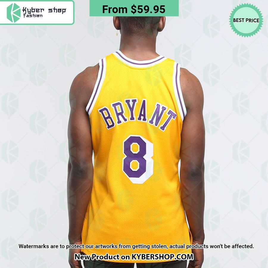 Los Angeles Lakers Kobe Bryant 8 Yellow Basketball Jersey