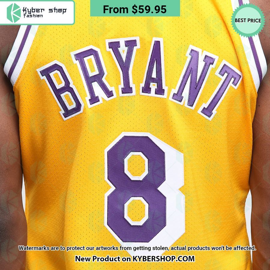 Los Angeles Lakers Kobe Bryant 8 Yellow Basketball Jersey