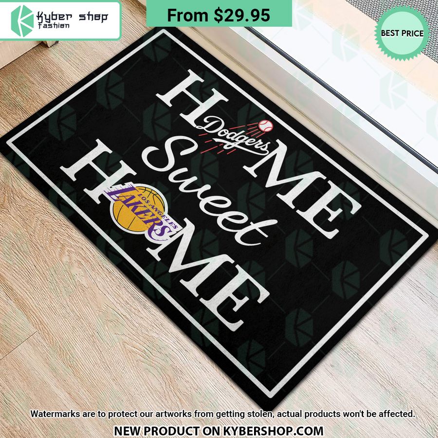 Los Angeles Lakers Los Angeles Dodgers Home Sweet Home Doormat