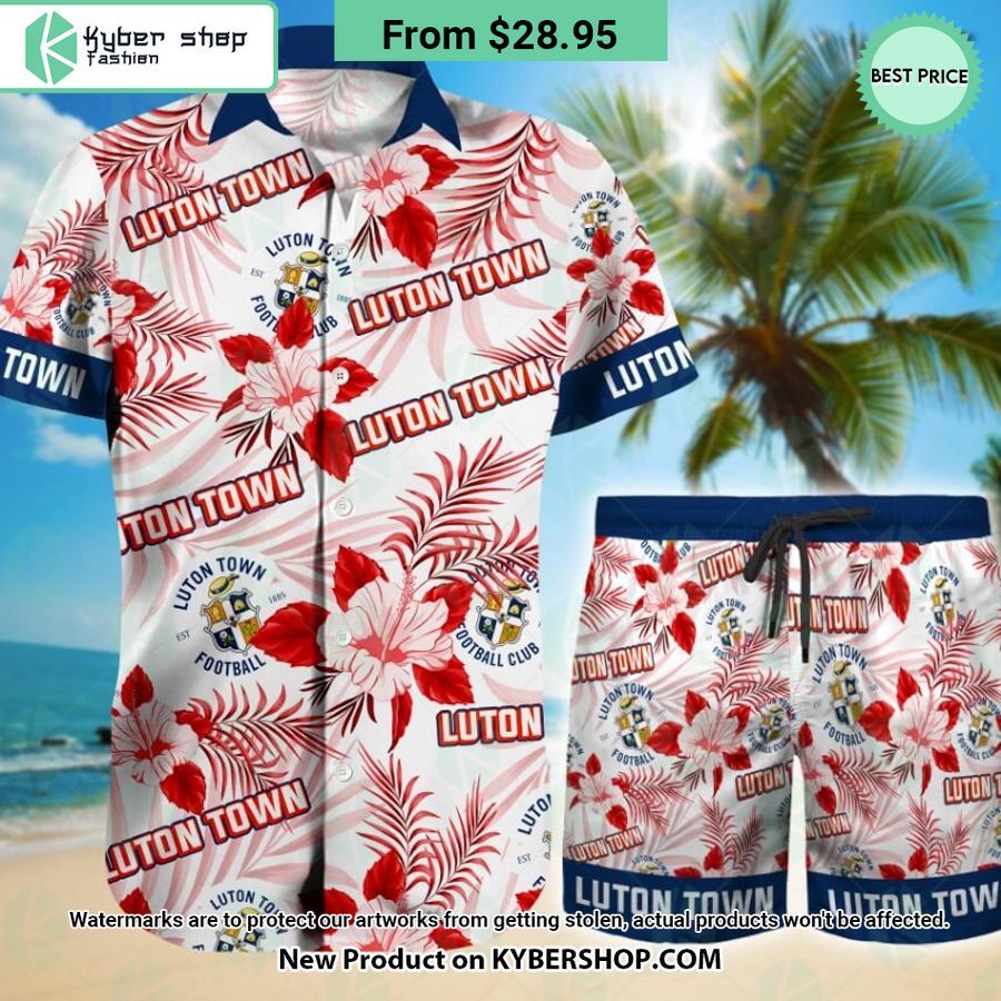 Luton Town FC Floral Hawaiian Shirt and Shorts