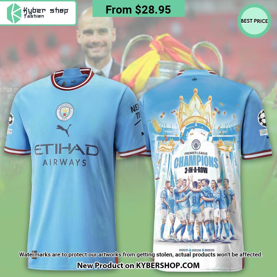 Manchester City Etihad Airways Premier League Champions T Shirt