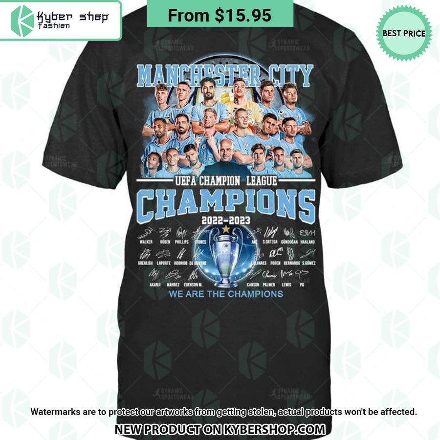 Manchester City UEFA League Champions 2023 T Shirt
