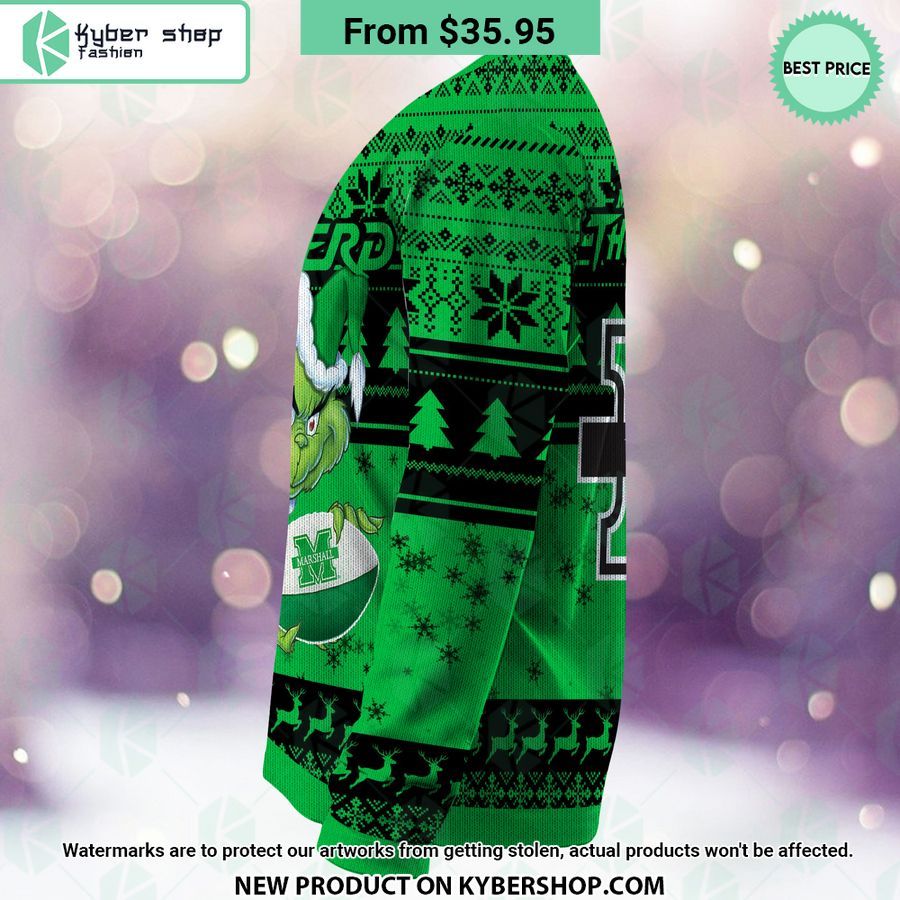 Marshall Thundering Herd Grinch Christmas Sweater
