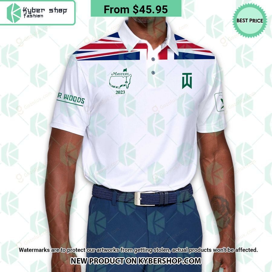 Masters Tournament UK Flag Tiger Woods Polo Shirt