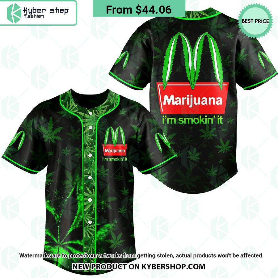 Mcdonald’S Marijuana I’M Smokin’ It Weed Baseball Jersey