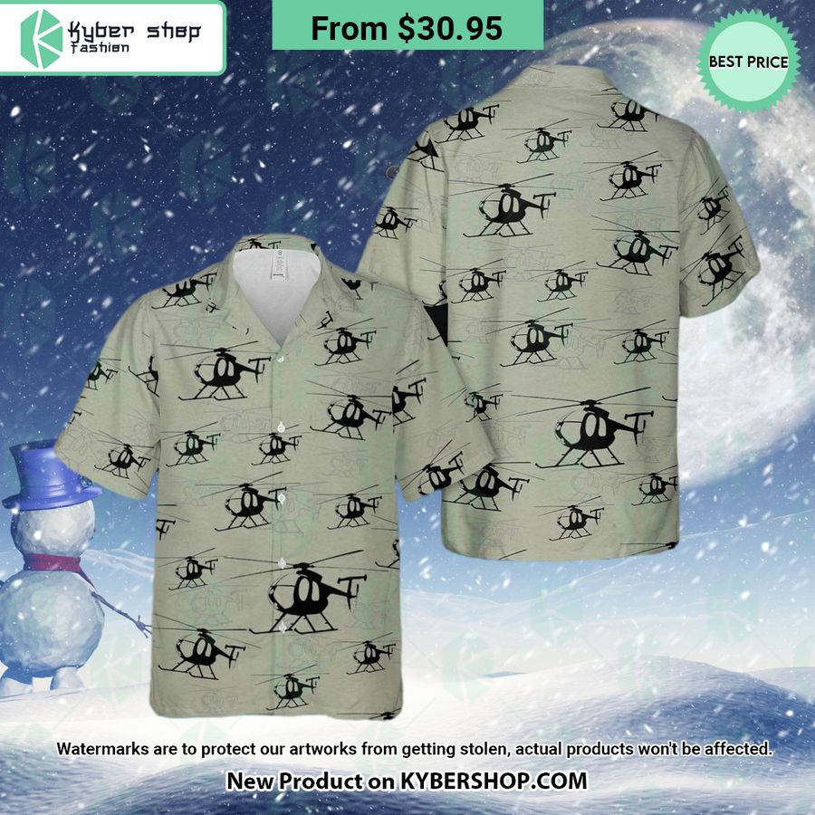 MD500 D Helicopter Silhouette Hawaiian Shirt