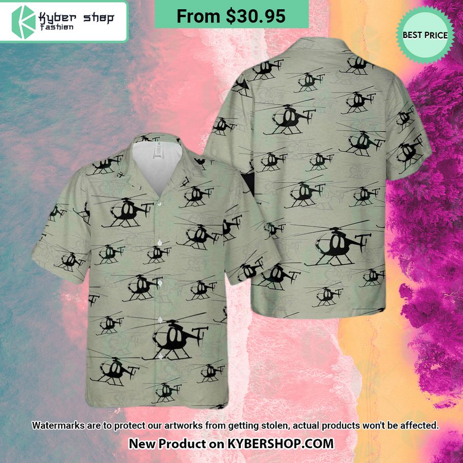 MD500 D Helicopter Silhouette Hawaiian Shirt