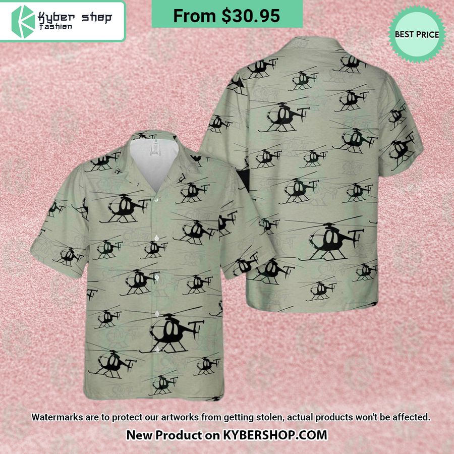 MD500 D Helicopter Silhouette Hawaiian Shirt