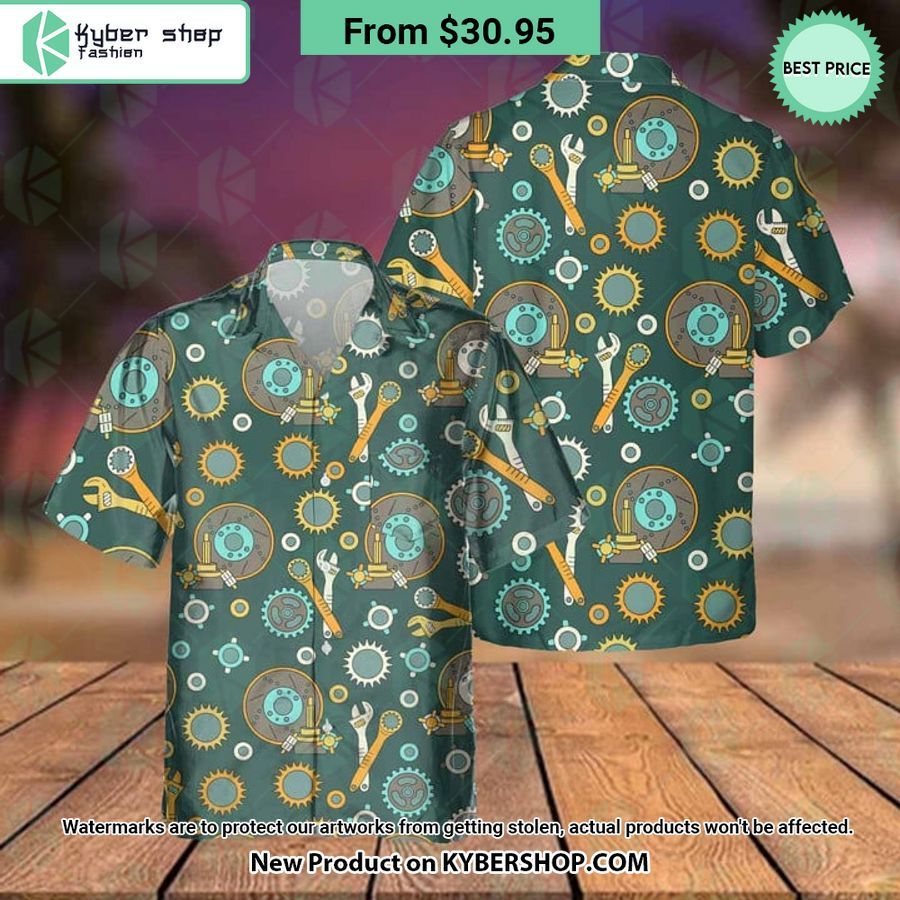 Mechanic Tools Pattern Hawaiian Shirt