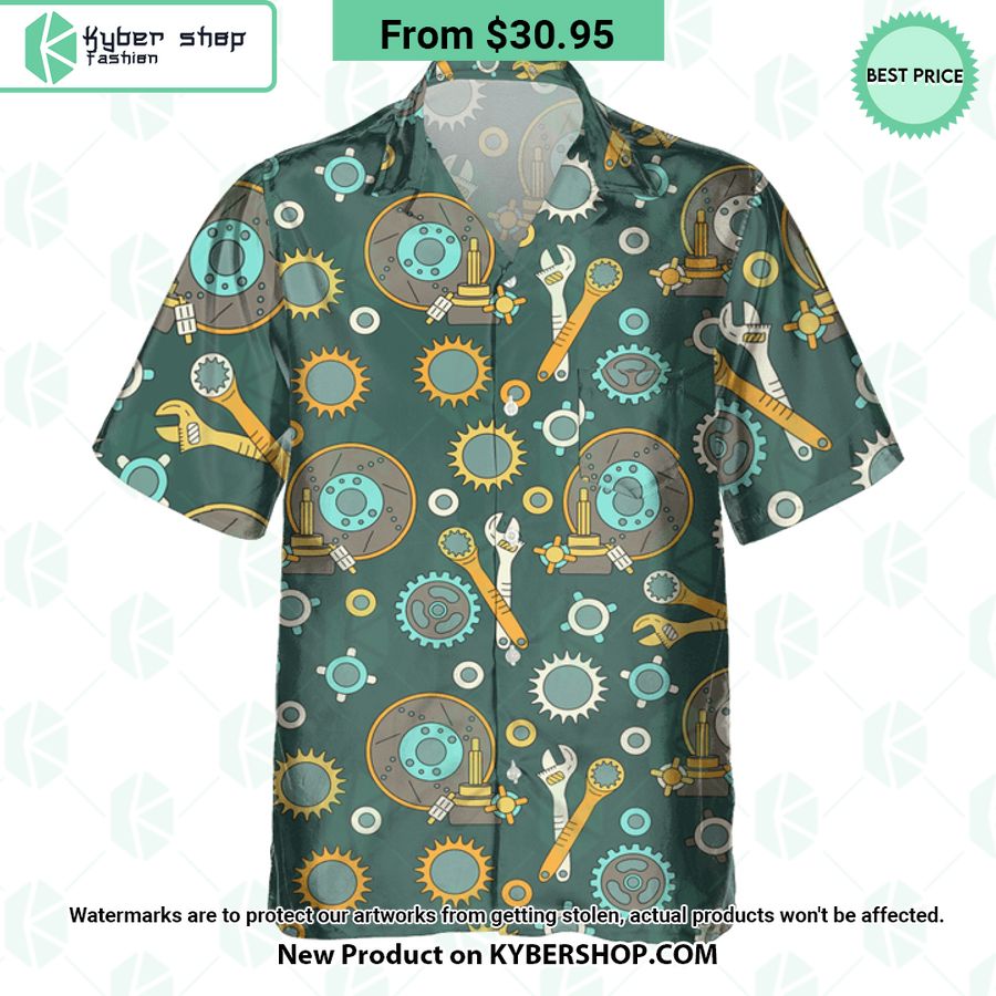 Mechanic Tools Pattern Hawaiian Shirt