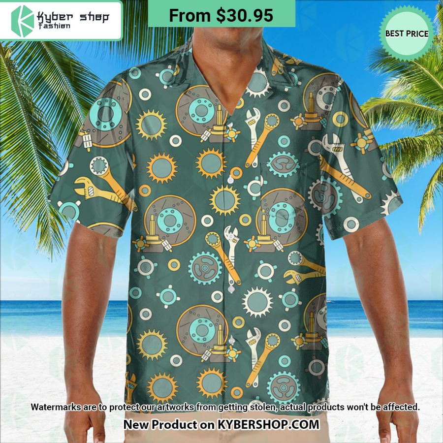 Mechanic Tools Pattern Hawaiian Shirt